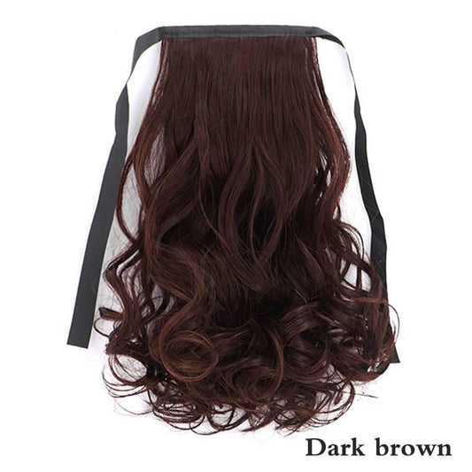 25cm Curly Ponytail Synthetic Hair Extension Clip In Wrap Around Ponytail
