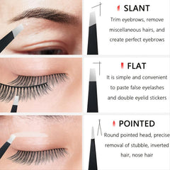 3pcs Stainless Steel Eyebrow Tweezers Set for Hair Removal