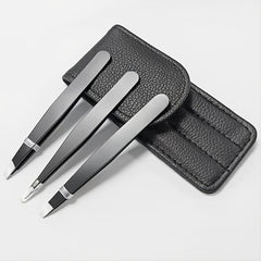 3pcs Stainless Steel Eyebrow Tweezers Set for Hair Removal