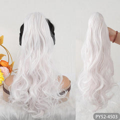 Long Curly Wavy Ponytail Extensions Synthetic Clip In Hair Extensions