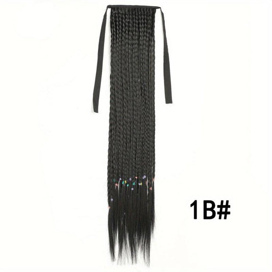 French Twist Braid Ponytail Synthetic Hair Extensions Bundle
