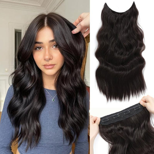 Long Curly Hair Pieces Synthetic Clip In Hair Extensions