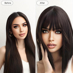 Women's Topper With Hair Bangs Clip On Topper With Bangs Ladies Hair Piece