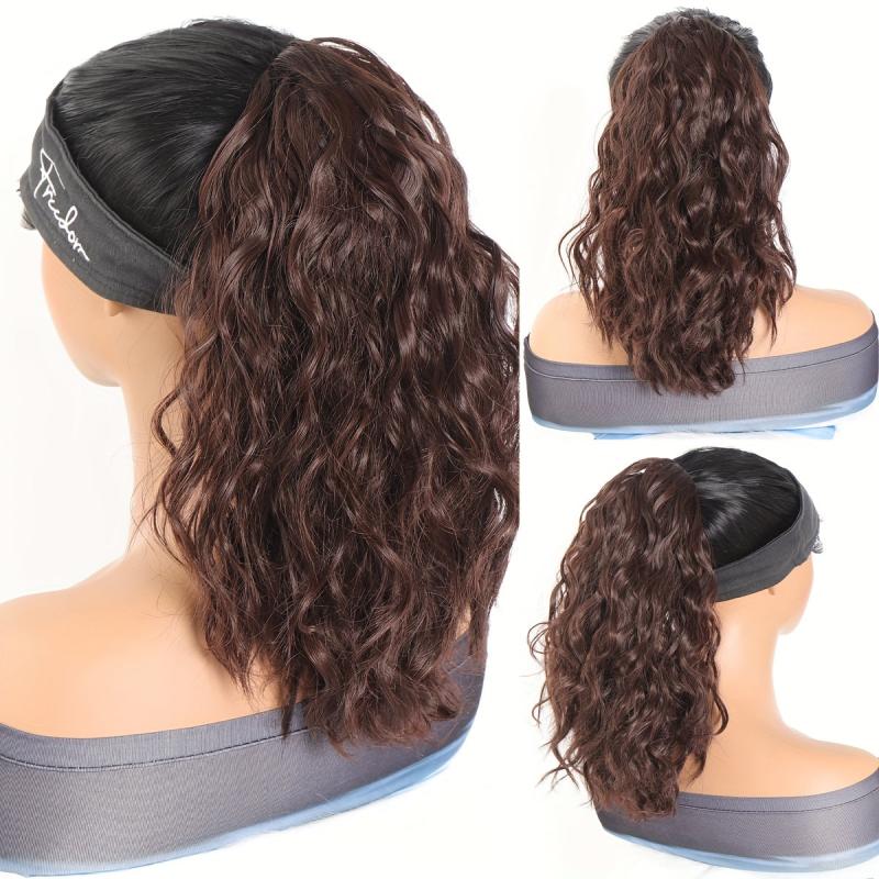 Water Wave Drawstring Ponytail Extension 35-56cm