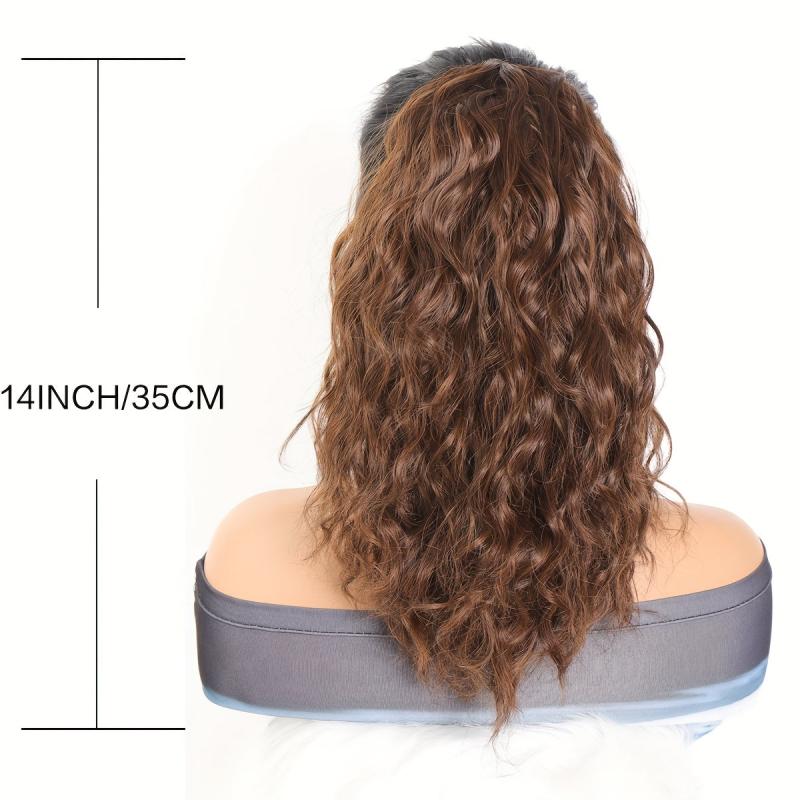 Water Wave Drawstring Ponytail Extension 35-56cm