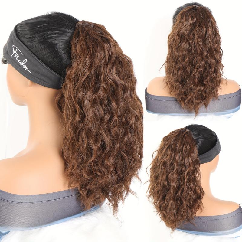 Water Wave Drawstring Ponytail Extension 35-56cm