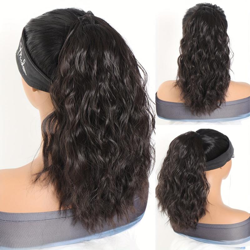 Water Wave Drawstring Ponytail Extension 35-56cm