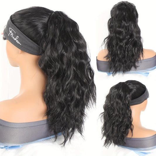 Water Wave Drawstring Ponytail Extension 35-56cm