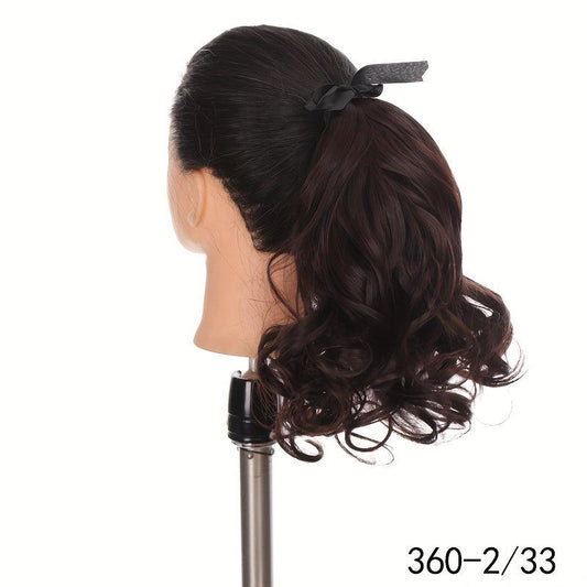 Short Curly Wavy Ponytail Extensions with Ribbon Tie - Synthetic Hair Extensions