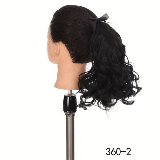 Short Curly Wavy Ponytail Extensions with Ribbon Tie - Synthetic Hair Extensions