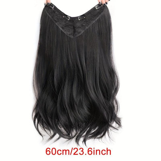 Invisible Half Wig Curly Hairpiece for Women Brown