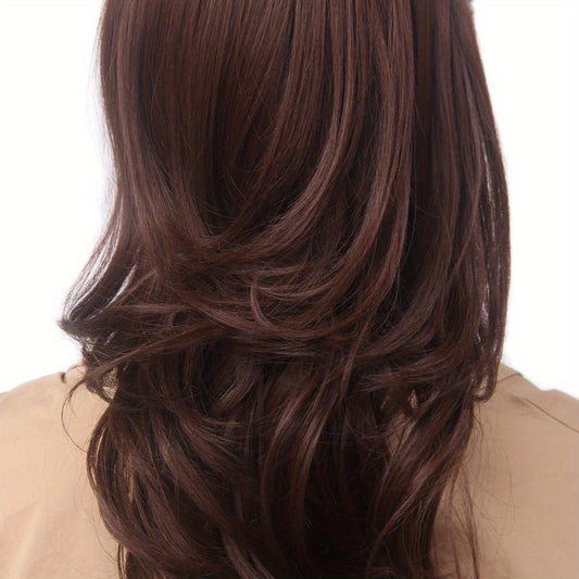 Highline Brown Red Ponytail Extension Curly Synthetic Hairpiece