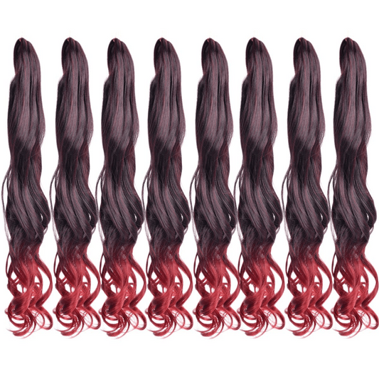 French Curly Hair Braid Extensions Loose Wave Elastic Braid 75g