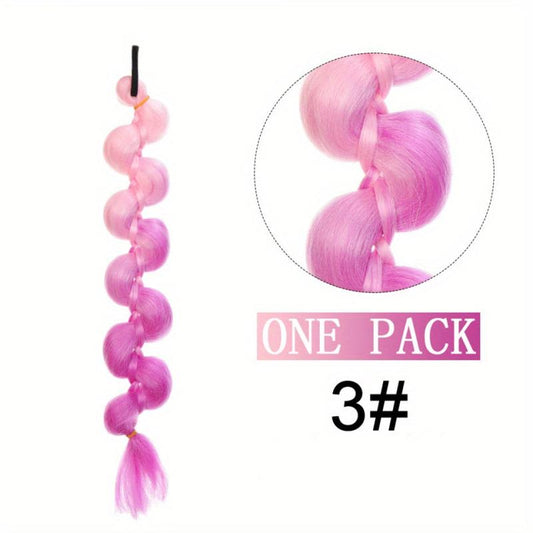 Colorful Synthetic Ponytail Hair Extension 8 Cm Length
