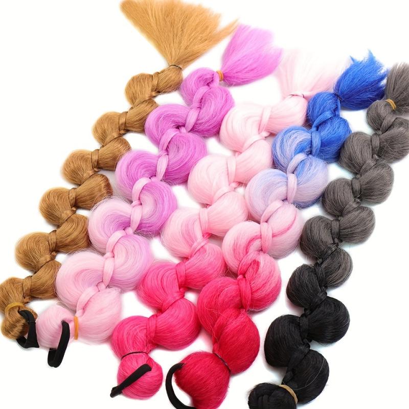 Colorful Synthetic Ponytail Hair Extension 8 Cm Length