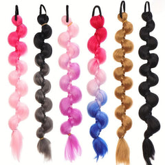 Colorful Synthetic Ponytail Hair Extension 8 Cm Length