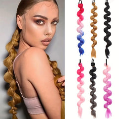 Colorful Synthetic Ponytail Hair Extension 8 Cm Length