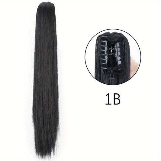Long Straight Claw Ponytail Synthetic Clip In Hair Extension for Women 60