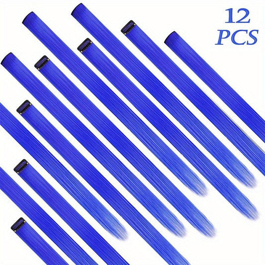 12 Pcs Y2K Tinsel Hair Extension Clip In Hair Extensions 55 88 Cm