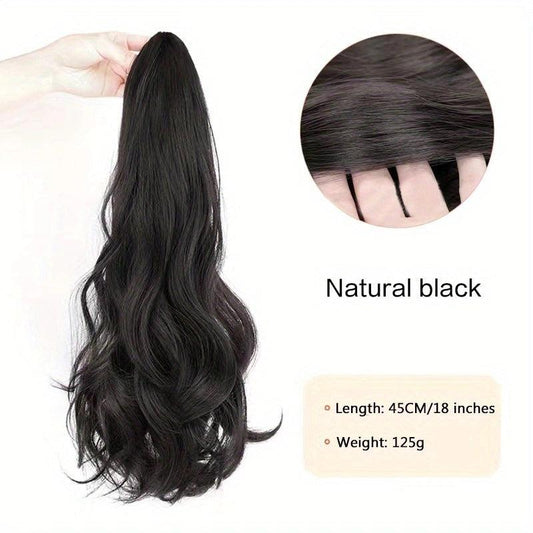 45-72cm Wavy Ponytail Extensions Synthetic Natural Fluffy Curly Hair Extensions