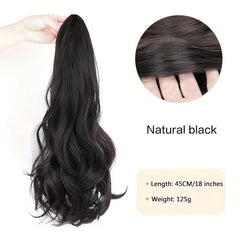 45-72cm Wavy Ponytail Extensions Synthetic Natural Fluffy Curly Hair Extensions
