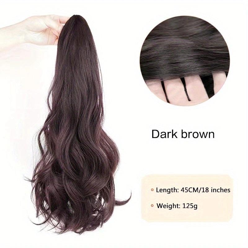 45-72cm Wavy Ponytail Extensions Synthetic Natural Fluffy Curly Hair Extensions