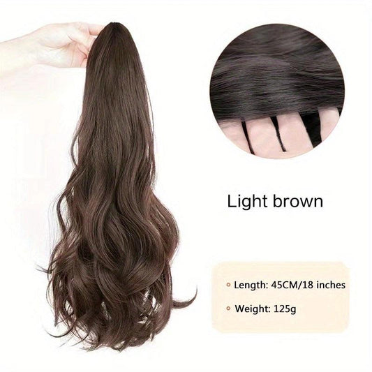 45-72cm Wavy Ponytail Extensions Synthetic Natural Fluffy Curly Hair Extensions
