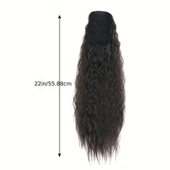 Synthetic Drawstring Ponytail Extension Long Curly Wavy Clip In 613 27