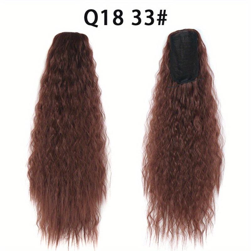 Synthetic Drawstring Ponytail Extension Long Curly Wavy Clip In 613 27