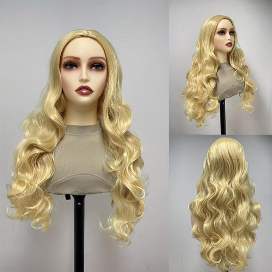 Long Curly Wavy Wig With Bangs Heat Resistant Costume Wig