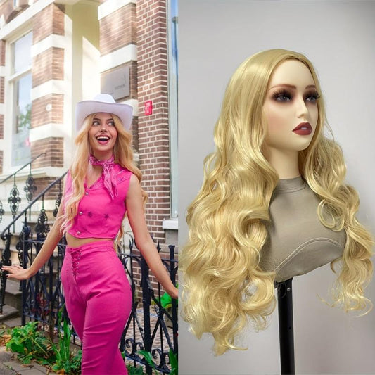 Long Curly Wavy Wig With Bangs Heat Resistant Costume Wig