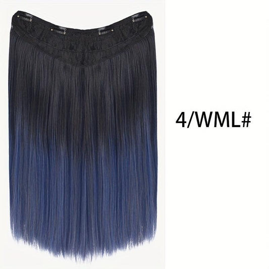 Long Straight Hair Clips In Hairpiece Gradient Wigs