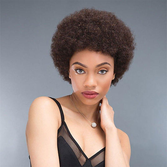 Short Kinky Afro Curly Human Hair Wigs