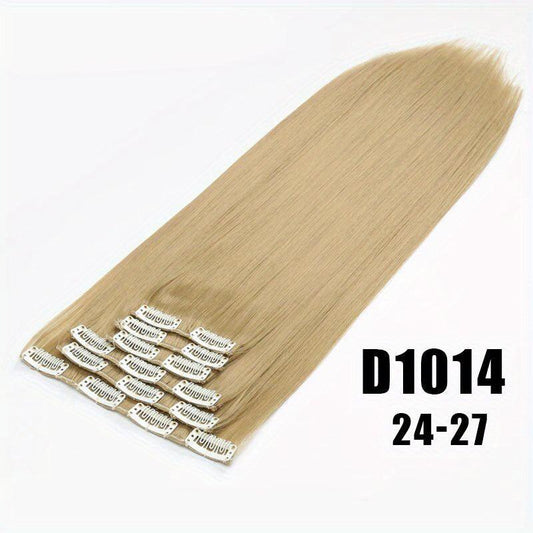 5 Pcs Synthetic Hair Long Straight Clip In Hair Extensions Hair Pieces