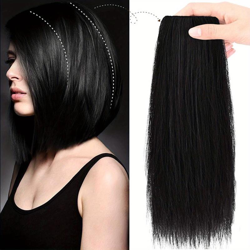 3pcs Hair Toppers Women Synthetic Clips Thinning Hair Dark Brown Hairpieces