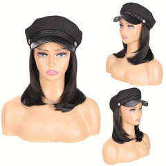 Women's Autumn Winter Flat Hat Head Hair Wig Hat