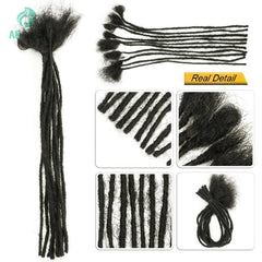 Human Hair Dreadlocks Extensions 0 Thickness Microlocs 10 Strands