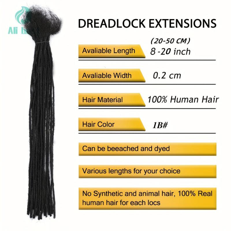 Human Hair Dreadlocks Extensions 0 Thickness Microlocs 10 Strands