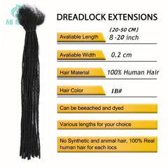 Human Hair Dreadlocks Extensions 0 Thickness Microlocs 10 Strands