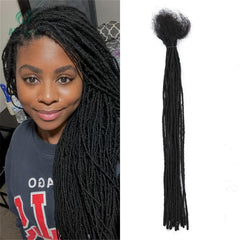 Human Hair Dreadlocks Extensions 0 Thickness Microlocs 10 Strands