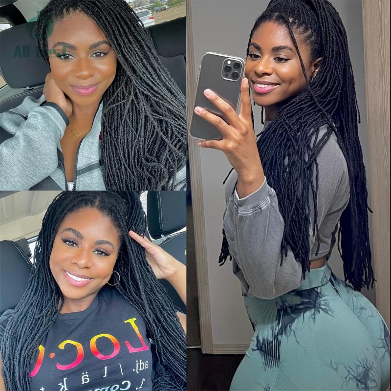 Human Hair Dreadlocks Extensions 0 Thickness Microlocs 10 Strands