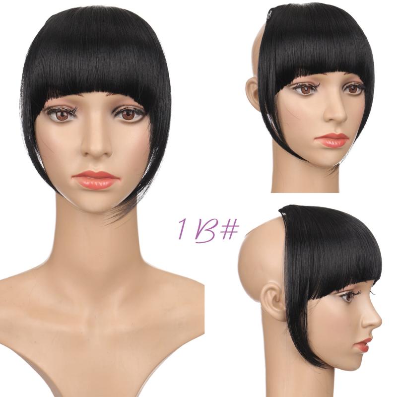 Everyday Wear Wig Front Clip Fringes Sideburns Flat Bangs