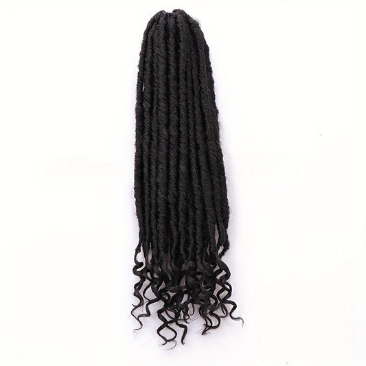 12Pcs Pack Goddess Locs Crochet Hair Brown 350 Straight Faux Locs