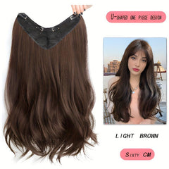 Long Wavy Hair Pieces Synthetic Clip In Hair Extensions Natural Looking
