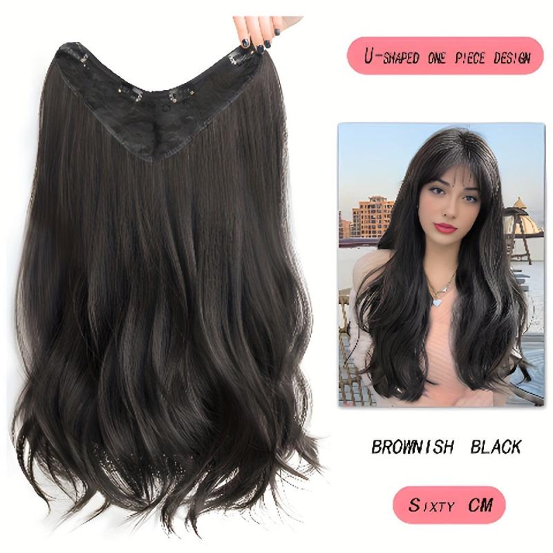 Long Wavy Hair Pieces Synthetic Clip In Hair Extensions Natural Looking