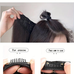 Long Wavy Hair Pieces Synthetic Clip In Hair Extensions Natural Looking