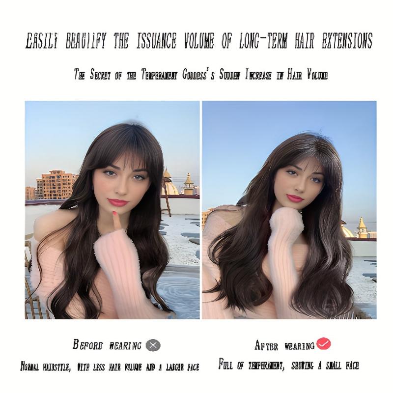 Long Wavy Hair Pieces Synthetic Clip In Hair Extensions Natural Looking