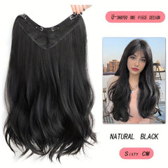 Long Wavy Hair Pieces Synthetic Clip In Hair Extensions Natural Looking