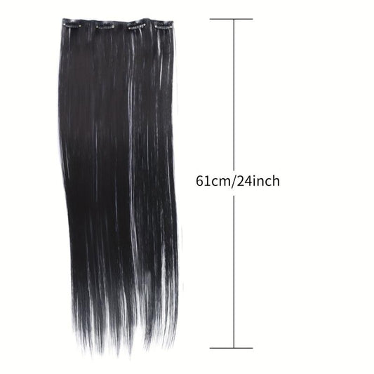 6 PCS Invisible Clips Hair Toppers 60 96 Cm Long Straight Clip-In Hair Extension