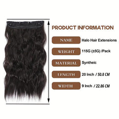 Wavy Synthetic Hair Extension Wire Adjustable Size 4 Clips